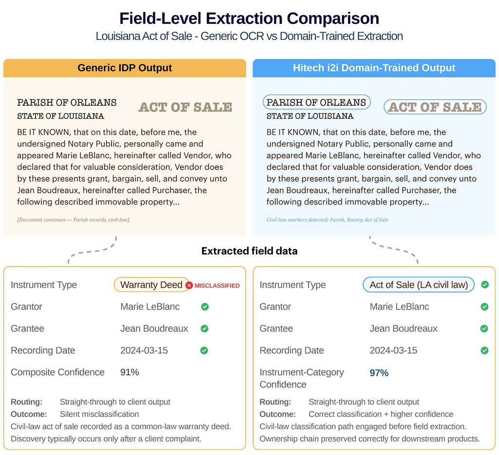 Field level Extraction Comparison